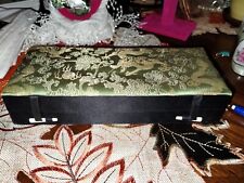 Asian Design Padded Silk Covered Incense Box W/Sticks & Holder Dragon & Floral  picture