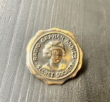 Vintage Early 1930’s Copper Radio Orphan Annie’s Secret Society Pin, Pinback picture