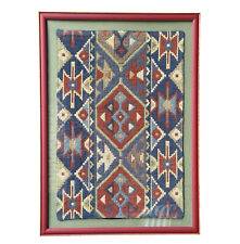 Native American Woven Tapestry Wall Decor Tribal Aztec Framed 16