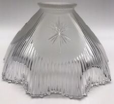 Antique Magian Prismatic Holophane Ruffled Lamp Shade Diffuser Frosted Starburst picture