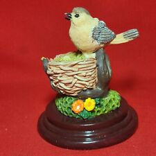 VTG Polystone Bird Perched on Nest of Eggs Figurine Home Decor picture