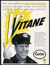 1959 Carter oil gas station attendant V2 Vitane power additive vintage print ad picture