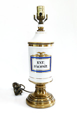ANTIQUE  19TH CENTURY FRENCH PORCELAIN HAND-PAINTED APOTHECARY JAR LAMP picture