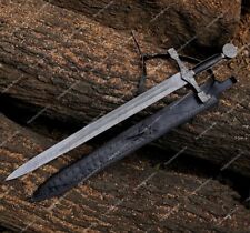 Unique Hand Forged Damascus Steel King Arthur, Excalibur Sword / Knight Templar picture