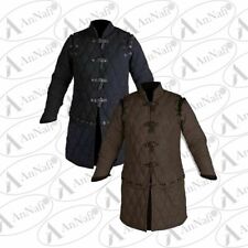 Medieval Thick Padded Full Length Sleeves Gambeson Coat Aketon Jacket Armor picture