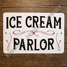 Metal Sign ICE CREAM parlor parlour gelato sorbet frozen yogurt milkshake cone picture