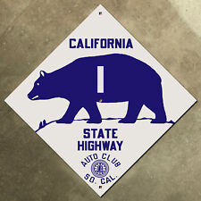 California state highway 1 ACSC road sign auto club AAA diamond 1929 bear PCH picture