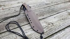 Custom Kydex sheath for TOPS Wild Pig Hunter, taco,  offset drop (ChBr/Leather) picture
