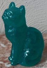 Solid Glass Sitting Cat Kitty Kitten Airbrushed Turquoise - USA picture