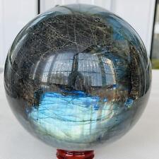 2800g Natural labradorite ball rainbow quartz crystal sphere gem reiki healing picture