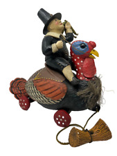 Leo R Smith Thanksgiving Pilgrim Riding A Turkey Figurine LE 1746/5000 picture