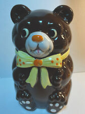 Brown Teddy Bear Vintage Ceramic Cookie Jar Japan with Lid Vintage picture