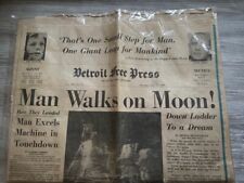 Detroit Free Press Man Walks on Moon 7/21/1969 in Plastic excellent condition picture