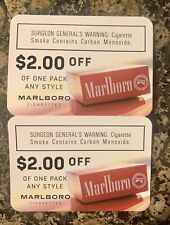 Lot Of 2 Marlboro Coupons Total $4 Value Exp. 8/31/2024  picture