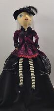 MM) Halloween Witch Shelf Sitter Black Purple Witch Doll Decoration 25