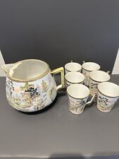 Nagoya Nippon SNB China Tea Set Hand Painted Gilded w/gold 1890-1921 7 Pc. EUC picture
