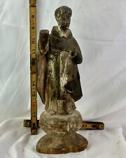 SPANISH COLONIAL CARVED WOODEN  CHRISTIAN SAINT of SANTOS BERARD of CARBIO picture