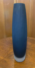 Swedish 1960's Midnight Blue Satin Cased Glass Bullet Vase 9.75” picture