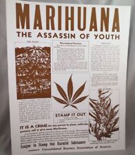 VINTAGE 60S MARIHUANA MARIJUANA POT ANTI DRUG PRINT AD weed 420 poster medical  picture