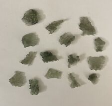 Moldavite Lot 15 Pieces 11.94 gr 59.7 ct Small Crystals Regular Grade W/ COA picture