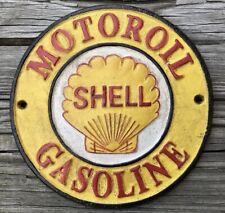 SHELL Motor Oil / Gasoline, London 1937, Cast Iron 8” Circular Sign picture