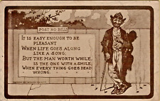 Antique Postcard 1910 Humorous Quotes & Sayings Hobo Man Sepia-Gravure Series picture