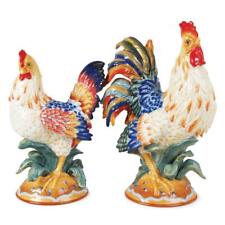 Rooster and Hen Figurine Ricamo 15 in. Farmhouse Inspired Hand Painted Set picture
