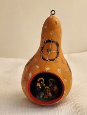 Hand-crafted Gourd Ornament With Nativity Inside picture