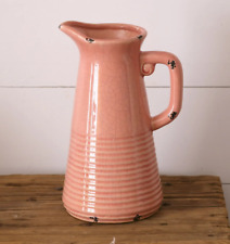 NEW FARMHOUSE PITCHER PINK Crackled 10