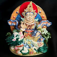 Bejeweled Enameled Namtose King Of Wealth Vaishravana Buddha Statue Tibet *As-Is picture