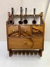 VINTAGE YIELD HOUSE PINE WOOD TOBACCO PIPE RACK HOLDER picture