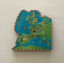 Western Europe & British Isles Map Wood Fridge Magnet picture