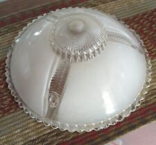 Vintage Art Deco White Milk Glass Light Shade 3 Hole Chain Ceiling Fixture Globe picture