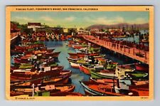 San Francisco CA-California, Colorful Fisherman's Wharf, Vintage c1951 Postcard picture