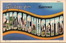 Lawrence, MASSACHUSETTS Large Letter Postcard Curteich Linen c1938  - Unused picture