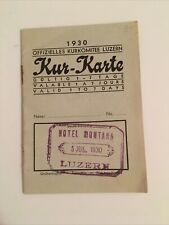 July 1930 Luzern Switzerland Kur-Karte Schiller Grand Hotel Brochure Great Shape picture