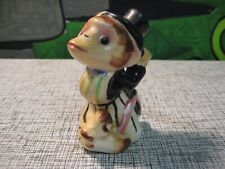 Cute Anthropomorphic Monkey Tophat Gentleman Salt Shaker Figurine Japan picture