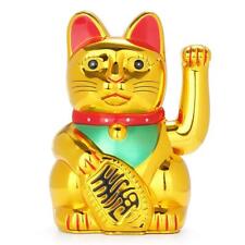 Maneki Neko Lucky Fortune Cat Japanese Lucky Cat with Waving Arm Gold Battery... picture
