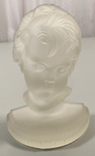 Vintage Frosted Glass Child Bust Head 7