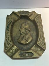 Art Nouveau Antique 1850s Bronze Ashtray Trinket Dish Waterloo Napoleon Eagle picture