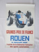 Poster Grand Prix de France Rouen Car Racing Event 1965 Vintage Original picture