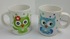 LTD Commodities OWL Design Set of 2 Ceramic Coffee Mug Cup  picture