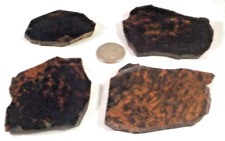 4 More Beautiful Mahogany Obsidians Total 7.1 Ounces Estate 1st pic wet #3513 picture
