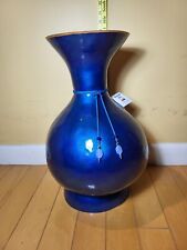 XL Beautiful Blue Gourd Vase Signed Numbered And Dated By Artist 19