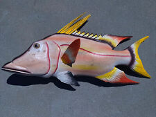 HOGFISH WALL HAND CARVED WOOD ART HOME DECOR FISH TIKI BAR SALTWATER picture