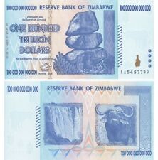AA Zimbabwe 100 Trillion Dollar Blue Note - 2008 dated Uncirculated Authentic Pa picture