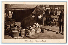 c1940's Large Market Rotterdam Netherlands Vintage Unposted Postcard picture