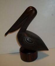 Dark Mahogany Finish Wooden Pelican Bird- 9 1/2