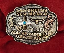 TROPHY CHAMPION RODEO BUCKLE☆2001☆LAS CRUCES NEW MEXICO PRO ROUGHSTOCK☆RARE☆247 picture