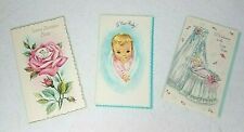 Vintage New Baby Greeting Cards ~ Lot of 3 ~ New & Unused ~ Mid-Century picture